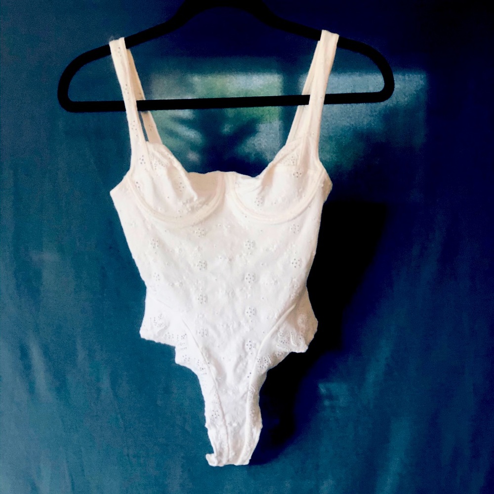 Anti-Flirt bustier bodysuit with eyelets